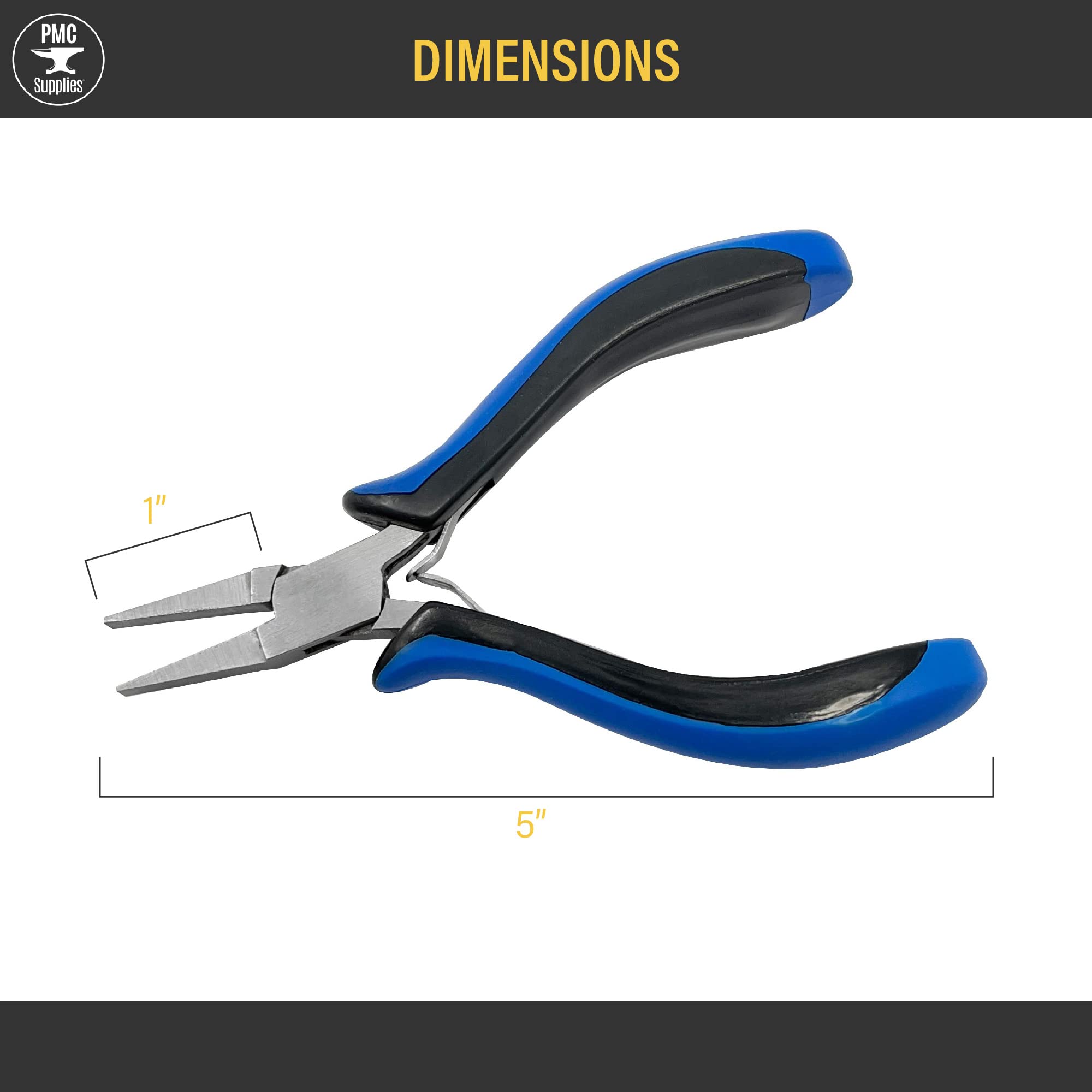 5" 4 Piece Ecco Ergonomic Plier Set with Flat Round Chain Nose Side Cutters Jewelry Making Tool Kit with Pouch