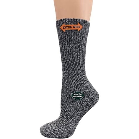 Sierra Socks Women's Wool Crew Socks, 1 Pair, Extra Wide Calf, Fits Shoe Size 6-10