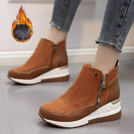 

Casual Boots Boots Wedges Women s Sneakers Short Short Shoes Pulsh Wedges Warm Zipper Fashion Flock Thermal Ankle Women s Boots Note Please Buy One Or Two Sizes Larger