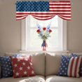 thumbnail image 4 of American Flag Tie Up Valances Curtain, Adjustable Kitchen Independence Day Stars Stripes Linen Style Background Valances for Windows Decor, Rod Pocket Short Curtains Set for Bedroom/Bathroom, 60"x18", 4 of 9