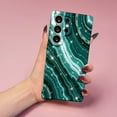 thumbnail image 2 of SKLYDDI Multicolor Agate-inspired for Galaxy S24 Ultra Case - Swirling Greens & Gold Glitter, TPU, Flexible, Marble Texture, Aesthetic Cute, 2 of 7