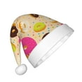 thumbnail image 2 of Honeii Donuts Print Hat Santa Claus Hat For Xmas Party, Christmas Caps For Boys Girls Child,Christmas Beanie, 2 of 6