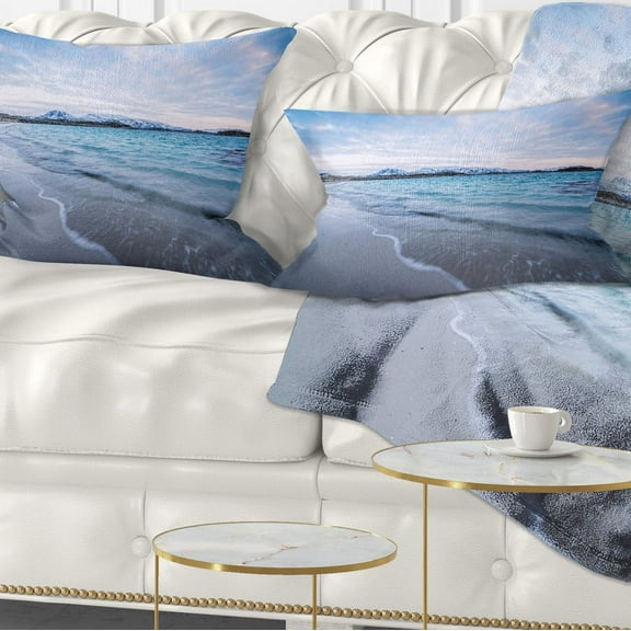 Designart 12" x 20" Multi-color Polyester Throw Pillow