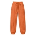 thumbnail image 5 of Trousers Pants for Women Solid Color Casual Straight Leg Joggers Elastic Waist Drawstring Pockets Sweatpant Soft and Comfortable, 5 of 7