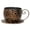 Brown, variant on 12 Inch Hollow Cutout Metal Teacup Planter, Waterproof Iron Flower Pot Backyard Lawn Patio Decor (Blue Style E)