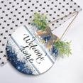 thumbnail image 4 of SKYSONIC Christmas Snowflakes Welcome Sign Front Door Decoration Round Door Hanging Sign Porch Decorations for Home Outdoor Indoor Holiday Fall Halloween Christmas - 11.8x11.8 inch, 4 of 7
