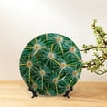 thumbnail image 6 of Yiaed Thorns Of Macro Cactus Print Bone China Decorative Plate Ceramic Dinner Plates Art Crafts with Display Stand-8in, 6 of 6