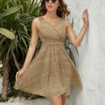 thumbnail image 3 of Textile Burlap Horizontal Background with Natural Texture Sundress Sleeveless Dress Summer Women Clothes Dress for Women Dresses, 3 of 7