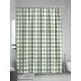 thumbnail image 5 of Sage Green Shower Curtain Set ，Waterproof Fabric Shower Curtains Buffalo Plaid Shower Curtains for Bathroom,Bathroom Decor 54x"78", 5 of 6