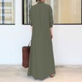 thumbnail image 5 of Jinhomg Women's Casual Maxi Dress Loose Fit Comfy Button Down Cotton Dresses Spring Summer Long Sleeve Lapel Shirt Dresses with Pockets Sales Today Clearance Women Green XL, 5 of 10