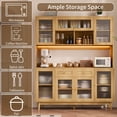 thumbnail image 6 of RichYa Kitchen Pantry with RGB LED Light,2 Drawers Hutch Storage Cabinet with Doors & Adjustable Shelves,Cupboard Buffet for Dining Room,Wood, 6 of 7