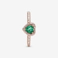 thumbnail image 3 of Anillo de Corazón Elevado Verde Brillante con Caja de Obsequio (5), 3 of 6