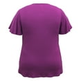 thumbnail image 2 of Women's V-Neck Short Sleeve Ruffle Top, 2 of 4