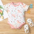 thumbnail image 3 of URMAGIC 3-Pack Newborn Infant Baby Girls Cotton Love Heart Short Sleeve Romper Bodysuit Jumpsuit Outfits, 3 of 13