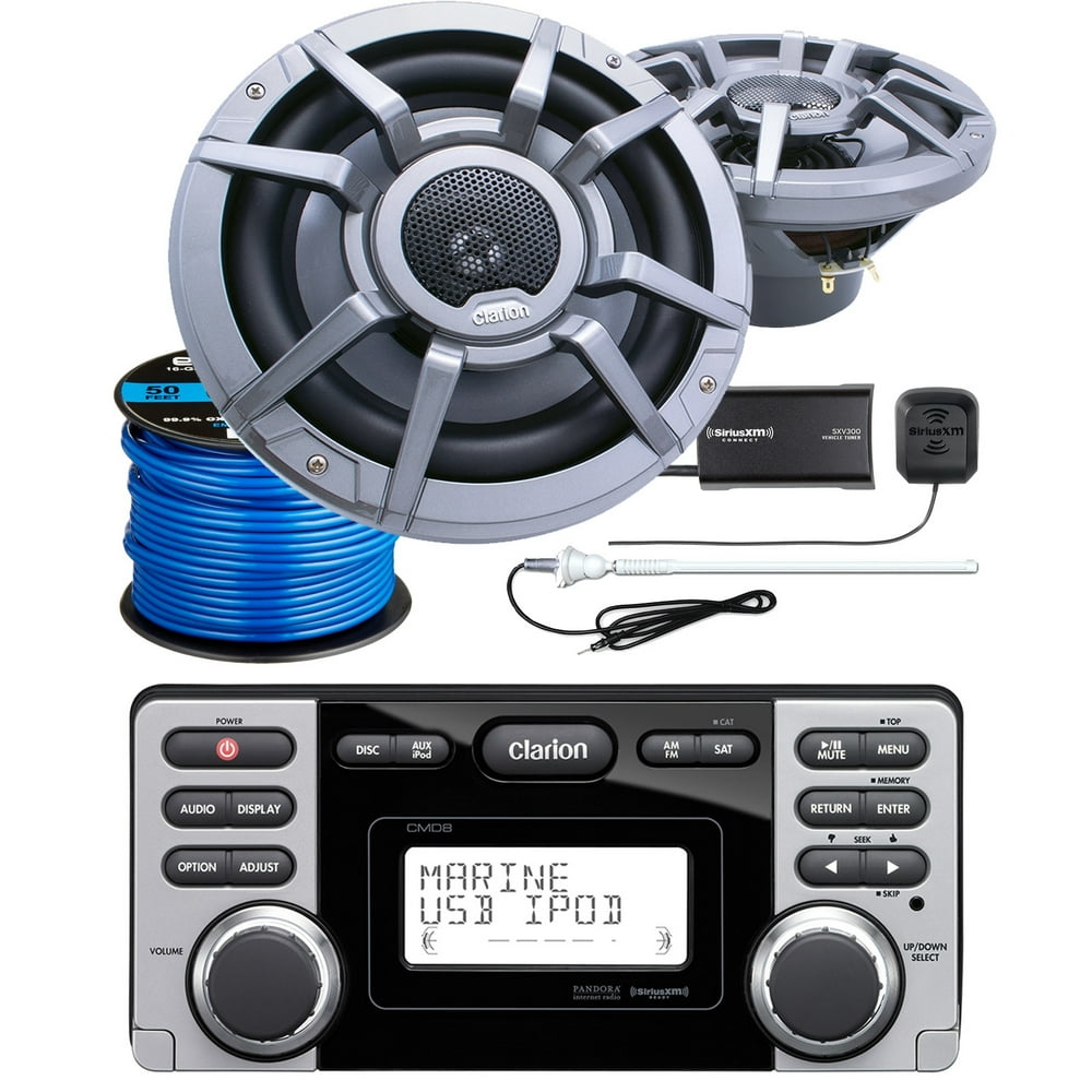 Clarion CMD8 Marine Audio CD Stereo Receiver, 2 x CM2223R 8.8" 2Way