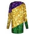 thumbnail image 4 of Funicet Blouses à Manches Longues pour Femmes, Blouses Mode pour Femmes, Tunique Décontractée Ample Imprimée Mardi Gras T-Shirt Long Manches Longues Col Rond avec Poches, Blouses Décontractées pour Femmes, 4 of 6