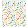 thumbnail image 2 of Ambesonne Modern Art Shower Curtain, Grunge Polka Dots Print, 69"Wx84"L, Brown Salmon, 2 of 4