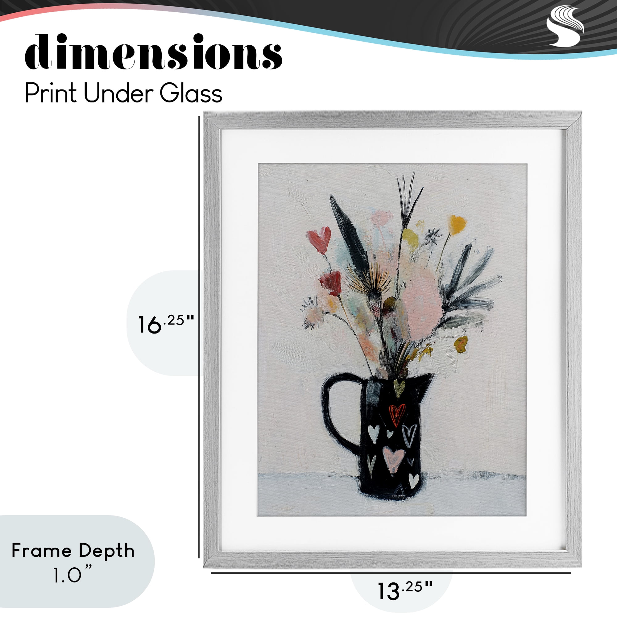 Stupell Industries Vase Of Abstract Time Gray Framed Print Under Glass, design by Svetlana Aleynikova