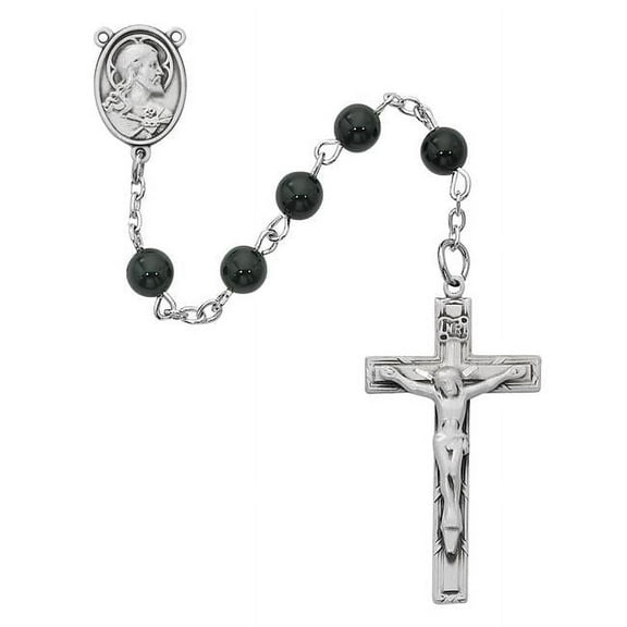 Mcvan R937F 21.5 in. Pewter Black Onyx Rosary Box