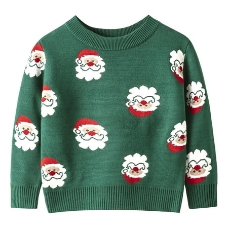 

Bjutir Casual Long Sleeve Tops For Toddler Boys Girls Winter Christmas Cartoon Knit Sweater Base Warm Sweater For Children Clothes