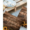 thumbnail image 3 of Outdoor Waterproof Pillow Covers Pack of 2, Hello Summer Vintage Sunflower Flowers Wood Grain Decorative Throw Pillowcases Cushion Covers for Garden Patio Tent Sofa Couch, 18x18 inch, 3 of 8