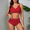 thumbnail image 3 of Tbopshirt Swimsuits for Women,Womens Bathing Suits,Fashion Women Solid Bikini Push-up Brazilian Swimwear Beachwear Set Swimsuit,Plus Size Swimsuits, 3 of 7