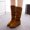 Brown, variant on YOUYEDIAN Boots for Women Low Heel Fashion Round Toe Warm Versatile Mid Top Booties Fall Winter Casual Outdoor Comfortable Shoes