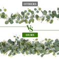 thumbnail image 5 of Pekkaxy 5.9ft Artificial Eucalyptus Garland Faux Eucalyptus Garland Plant Greenery Garland Spring Garland Vines with White Flowers Berries Table Runner for Wedding Arch Home Party Mantle Wall Decor, 5 of 6