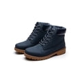 thumbnail image 2 of Botines de invierno con forro de felpa para hombre y mujer, botas de combate de media pantorrilla, cómodos, antideslizantes, cálidos, ligeros y con suela dentada., 2 of 5