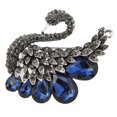 thumbnail image 1 of Broche de mujer vintage elegante con diamantes de imitación para solapa con forma de animal para regalo de cumpleaños y Navidad, azul oscuro, 1 of 8