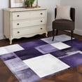 thumbnail image 4 of Purple Abstract Area&nbsp;Rug 4x6ft Modern Rustic Geometric Non-Slip&nbsp;Washable Square&nbsp;Rugs Soft Felt Indoor Floor Mat for Bedroom Kitchen Living Room Bathroom, 4 of 9