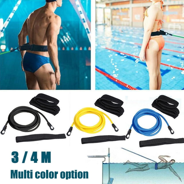 Toystoory Entrenador de nado con cuerda ajustable para entrenamientos en piscina, cinturón elástico de resistencia, cuerda de Entrenamiento de Deportes acuáticos amarillo 4M