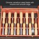 thumbnail image 4 of Juego de 12 Herramientas para tallar madera Yuxing Cuchillos de grabado con mango de madera, 4 of 5