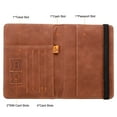 thumbnail image 3 of Uxcell RFID Blocking PU Passport Holder Cover Travel Wallet with Elastic Strap, Dark Brown, 3 of 7