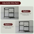 thumbnail image 2 of Bakers Rack with Power Outlet, Microwave Stand with Adjustable Mesh Rack, Coffee Bar Station, Kitchen Storage Racks with 6 S Hooks, for Kitchen, Dining Room, 2 of 18