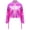 Hot Pink, variant on Girls Fringe Tassel Long Sleeve Zipper Jacket PU Leather Shiny Metallic Outwear Coat for Dance Pink 6