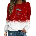 thumbnail image 2 of Pntutb Navidad moda mujer Casual manga larga cuello redondo impreso señoras sudadera tops Pntutb Pntutb-4645, 2 of 5