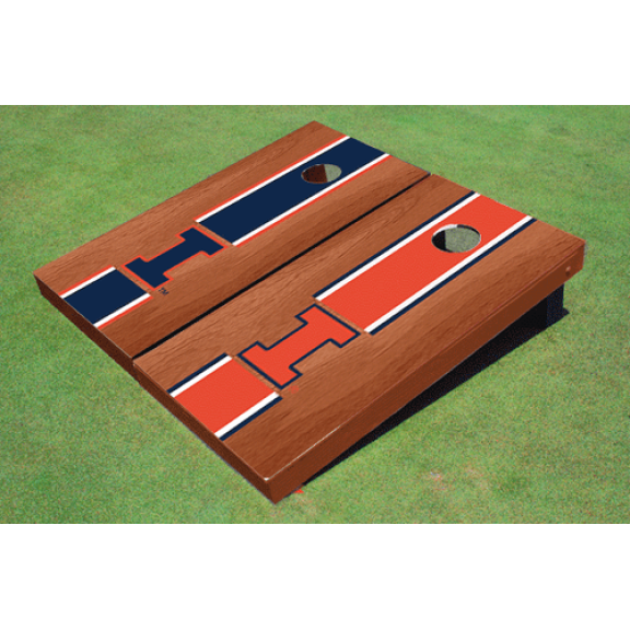 University of Illinois Rosewood Alternating Long Stripe Cornhole Boards