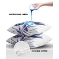 thumbnail image 4 of Pack of 2 Outdoor Pillow Covers, Abstract Blue Tulip Ray White Texture Waterproof Square Throw Pillowcase Cushion Decorative Pillow Covers for Couch Patio Tent, 16x16 in, 4 of 6