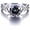 Rainbow, variant on S925 Sterling Silver Rings 8x8mm Simulated Rainbow Topaz Promise Ring | Solitaire Ring | Open Heart Band Rings for Women | Silver Rings for Women