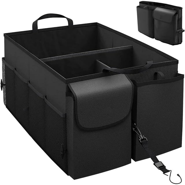 Organizador de Maletero de Coche Impermeable,Organizador Cajuela de Almacenamiento Universal Caja Portátil Plegable Contenedor de Auto con Múltiple Compartimento para SUV Vehículo Camping