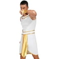 thumbnail image 2 of Sxiwei Men's Ancient Rome Halloween Outfit Carnival Egyptian Tunic Dress White S, 2 of 7