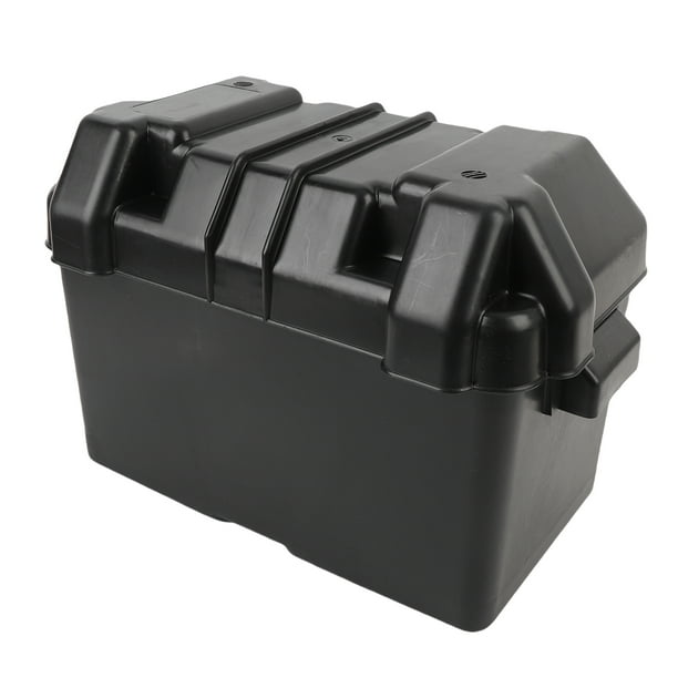 Caja de Batería RV de 12 V, Caja de Batería Marina Versátil Estructura Robusta Negra para Baterías Menores que 325x195x185 mm