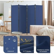4 Panel 88 W Portable Room Dividers and Folding Privacy Screens Portable Wall For Office,Blue