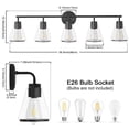 thumbnail image 4 of Deyidn Blck Bathroom Vanity Light Fixtures, 5 Light Bathroom Light Fixtures with Clear Glass Shade, 4 of 6