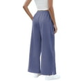 thumbnail image 7 of TEMOFON Womens Baggy Wide Leg Palazzo Pants Fall Casual Loose Drawstring Elastic Waisted Lounge Trousers with Pockets, 7 of 7