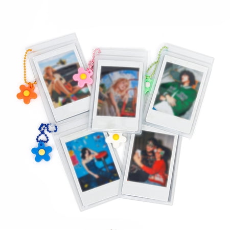 Washranp 5pcs Card Holder Clear PVC Card Protective Cover with Lanyard Waterproof Resealable Photocard Storage Sleeve