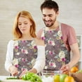 thumbnail image 3 of Pioneer Flower Floral Print Pattern Apron-Garden Aprons for Women with Pockets-Cotton Linen Waterproof Kitchen Cooking Gardening Aprons Adjustable for Kitchen,Cooking,BBQ and Salon 33x27 Inch, 3 of 7