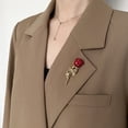 thumbnail image 2 of 2024 New Red Rose Flower Brooch For Women Elegant Blouse Brooch Pin Dress Luxury Fashion Jewelry Accessories Party Gifts, 2 of 7