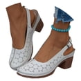 thumbnail image 4 of NOKIO Women's V𝗂ntage Chun𝗄𝗒 Sandals Adjustable Slingback S𝗅ip On Slippers Hollow Summer Outdoor Ladies Shoes Closed Toe Breathable Sandalias de Mujer, 4 of 7